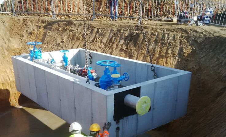 Einbau der Drucksteigerungsanlage in Schönfeld Foto: EVN