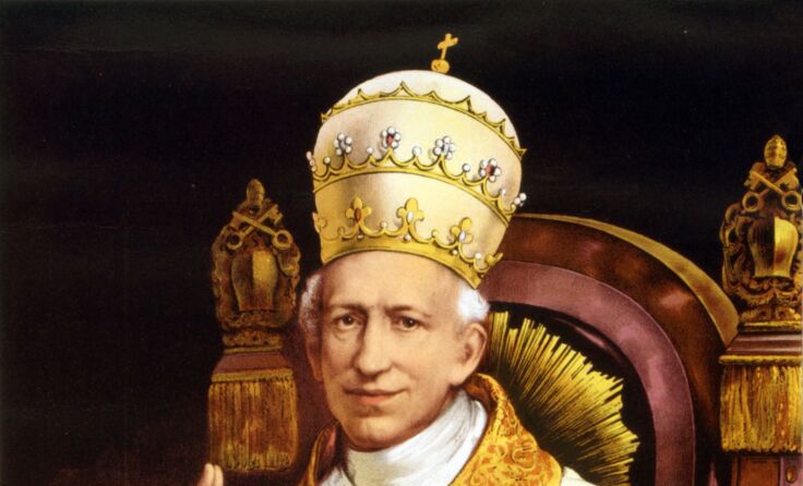 Pope Leo XIII. Halftone Photomechanical Prints Foto: Vatican album of the Ecumenical Council