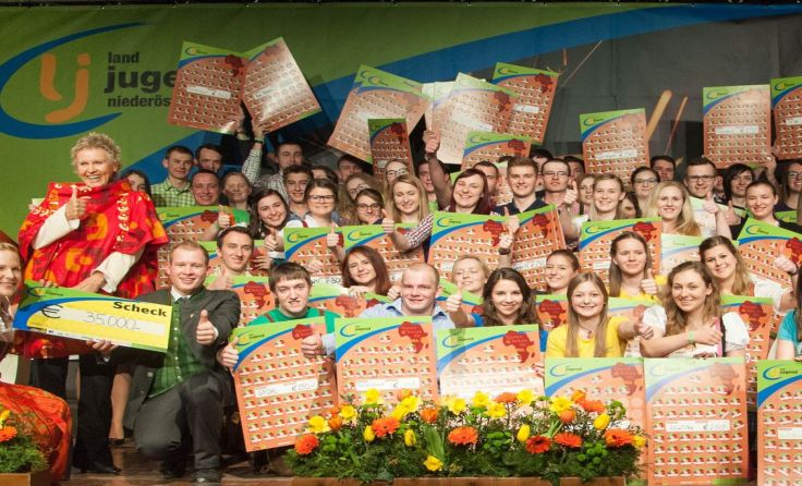 Christine Wallner und die Landjugendgruppen aus Niederösterreich Foto: KL NÖ