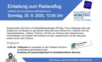 Radausflug am 20.9.2020 in Schrems