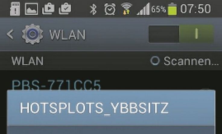 Am Ybbsitzer Marktplatz kann man sich mit dem WLAN verbinden.