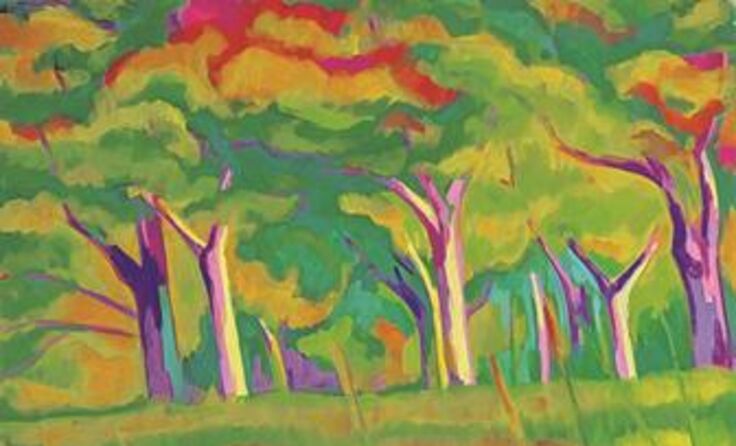 Landschaft in Öl von Wolfgang Eberl, 110 x 103 cm, 2015 Fotos: Wolfgang Eberl