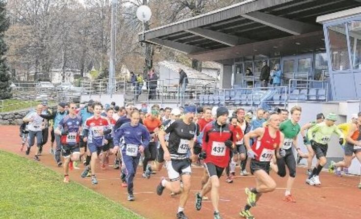Gestartet wurde im Stadion, Ziel war die Obere Buchenbergkapelle.