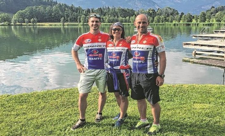 Christoph Lueger, Susi Stütz und Peter Tatzreiter vom Bike Team Ginner 