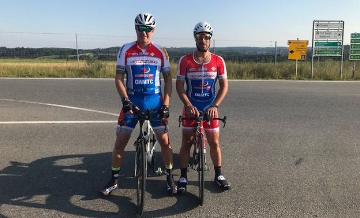 Zeitfahren Zwettl (v. l.): Dietmar Nabecker, Peter Tatzreiter (Foto: Bike Team Ginner)