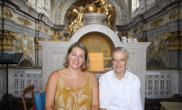 Christina Hofmayer und Fritz Putzer an der Orgel der Basilika Sonntagberg (Foto: Peter Bubenik)