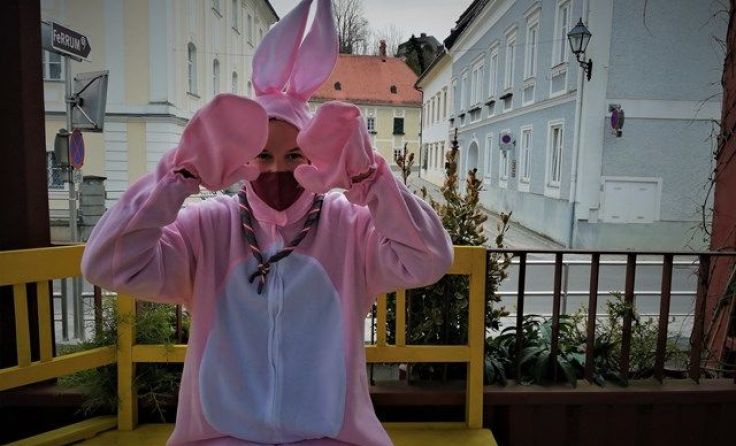 Der Osterhase bei seinem Versteckspiel in YbbsitzFotos: Pfadfindergruppe Ybbsitz