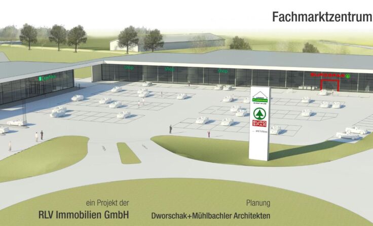 Skizze vom neuen Pettenbacher Fachmarktzentrum Foto: Dworschak-Mühlbachler