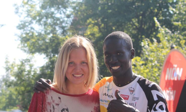Anita Baierl mit Johan Kosgei