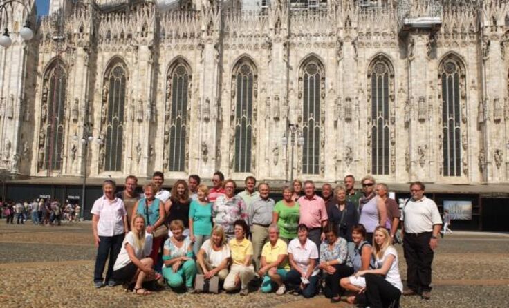 Der Singkreis Ried vor dem Mailänder Dom Foto: Singkreis Ried
