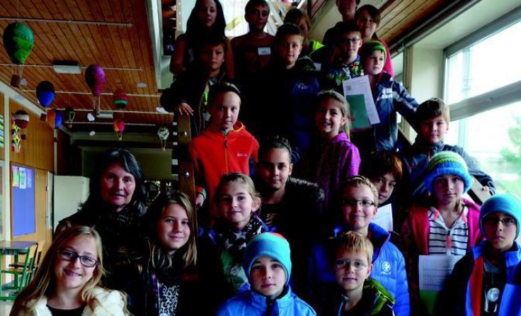 Kinder der 4b aus der VS Micheldorf mit Silvia Baldauf zu Besuch Foto: NMS 2 Kirchdorf