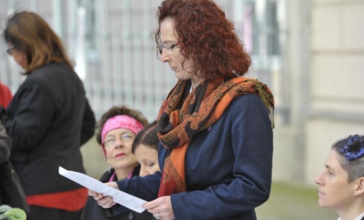 Petra Kapeller, Kirchdorfer SP-Gemeinderätin, war an der Aktion beteiligt. Foto: Petra Moser