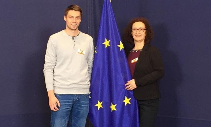 Dominik Feßl mit der oberösterreichischen EU-Botschafterin Inge Hiesl Foto: Dominik Feßl
