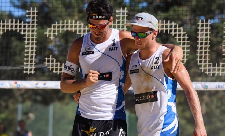 Erfolgreiches neues Beachvolleyball-Duo: Peter Eglseer (l.) und Florian Schnetzer Foto: FIVB