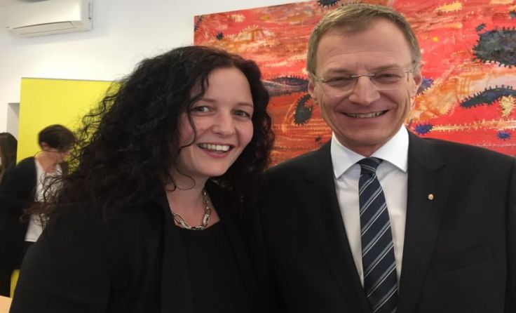 Cornelia Pöttinger aus Kirchdorf mit ÖVP-Landesparteiobmann LH Thomas Stelzer