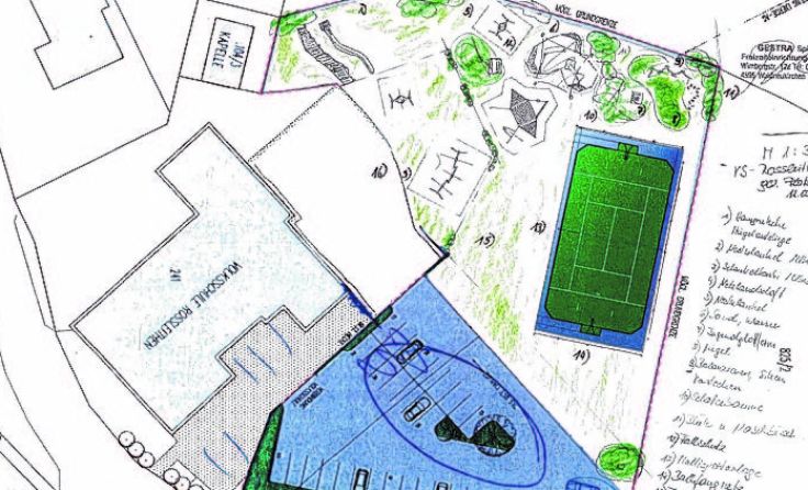 So soll der neue Sportplatz bei der Volksschule Roßleithen aussehen.