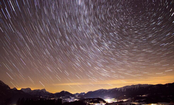 Startrails über Windischgarsten, Foto: Andreas Habersack