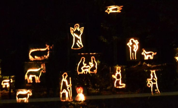 Beleuchtete Krippe in Steinbach am Ziehberg