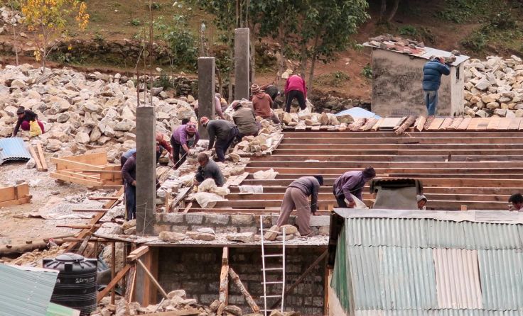 Wiederaufbau nach dem Erdbeben in Nepal, Foto: Marlies Czerny