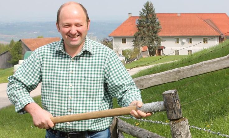 Ortsbauernobmann Andreas Ehrenhuber bei der Arbeit, Foto: Egelseder