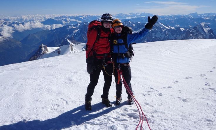 Margit Egelseder (r.) und Helmut Kegler auf dem Mont Blanc (4810 Meter)
