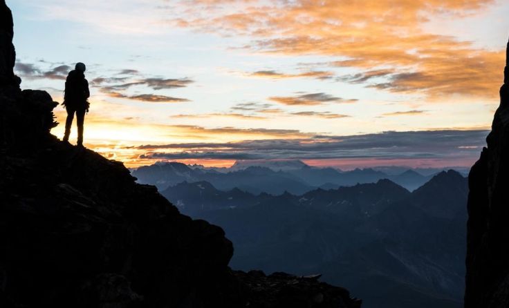 Marlies Czerny am Peuterey-Integral, Mont Blanc, Foto: Andreas Lattner