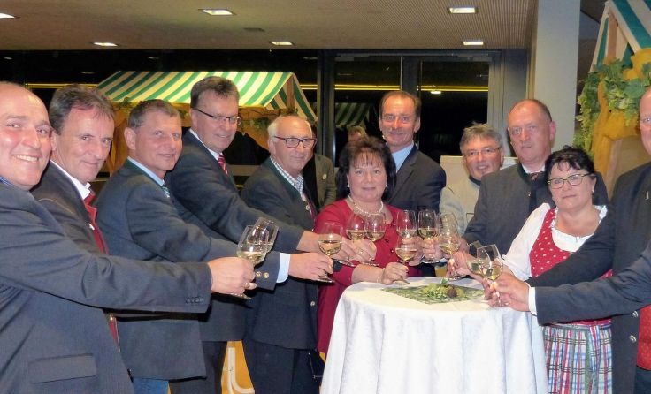Die Bürgermeister und SPÖ-Ortsparteivorsitzenden der Region beim Ball