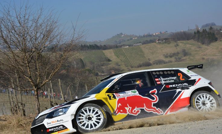 Raimund Baumschlager holt sich den Sieg bei der Rebenland Rallye. Foto: Harald Illmer