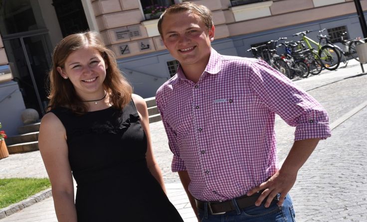 Landesobfrau Claudia Plakolm mit Bezirksobmann Christoph Ebner in Kirchdorf, Foto: JVP