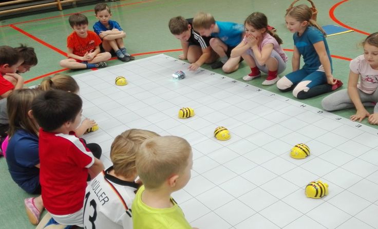 Die Arbeit mit den Beebots begeisterte die Schüler der Volksschule Steinbach.