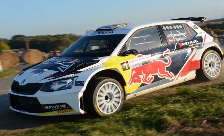 Raimund Baumschlager und Pirmin Winklhofer im Skoda Fabia R5, Foto: Illmer
