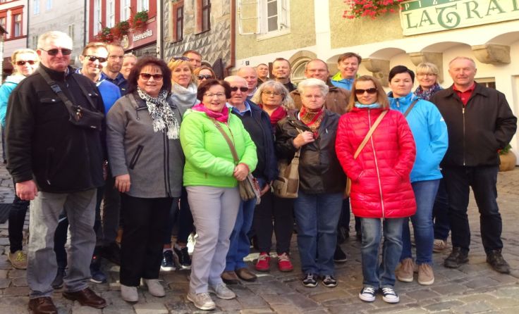 Die Gemeindevertreter von Roßleithen bei der Stadtführung in Krumau