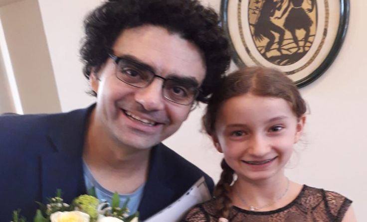 Heidi Rebhandl mit dem Startenor Rolando Villazon, Foto: privat