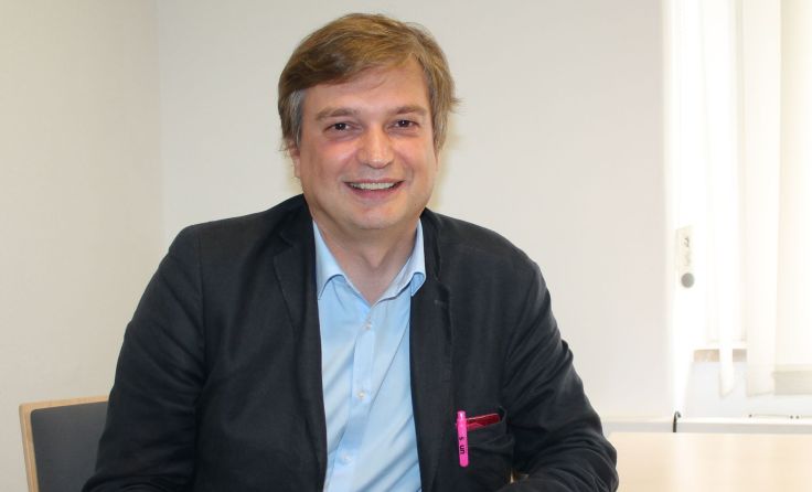 Gerhard Edelsbacher beim Sommergespräch im Tips-Büro in Kirchdorf, Foto: Winter