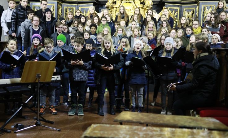 Schüler und Lehrer des Gymnasiums Schlierbach zeigten ihr musikalisches Talent. Foto: Josef Reiter