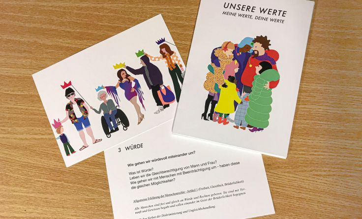 Die Wertekarten der SPES Familien-Akademie für ein gutes Miteinander, Foto: Sarah Kolar