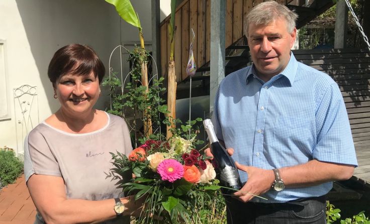 Eva Lubinger und Grünburgs Bürgermeister Gerald Augustin, Foto: Gemeinde Grünburg