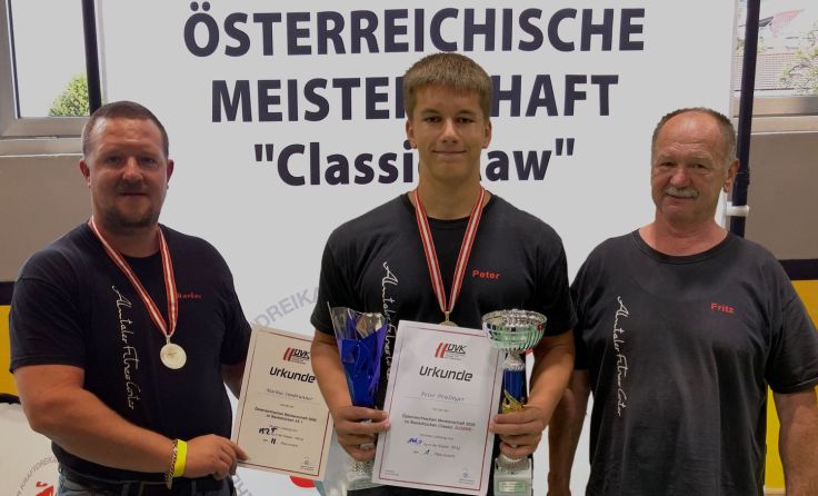 Markus Simbrunner, Peter Prielinger und Trainer Fritz Oppeneder (v.l.), Foto: Markus Binder