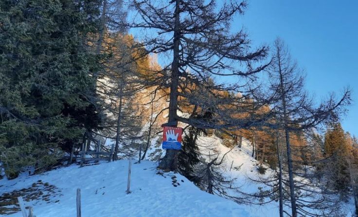 Das Sperrgebiet ist mit Tafeln gekennzeichnet. (Foto: Gregor Kuntner)