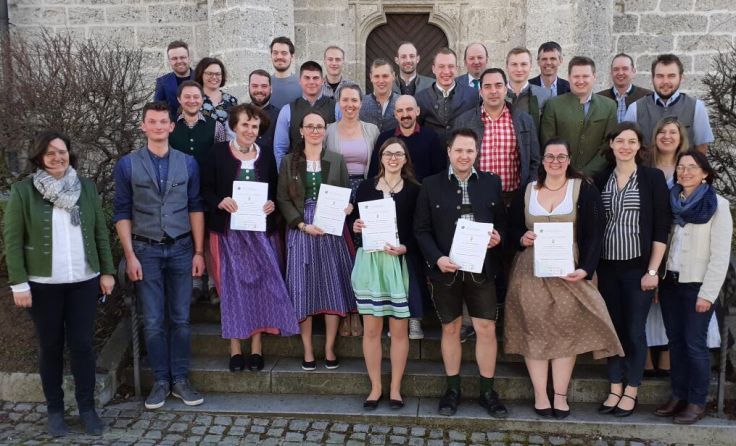 Die Absolventen der Facharbeiterprüfung Landwirtschaft (Foto: Bezirksbauenkammer Kirchdorf Steyr)