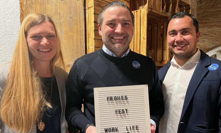 Rene Haidlmair (Mitte) mit Katrin und Andreas Havlicek (Foto: worklifehub)
