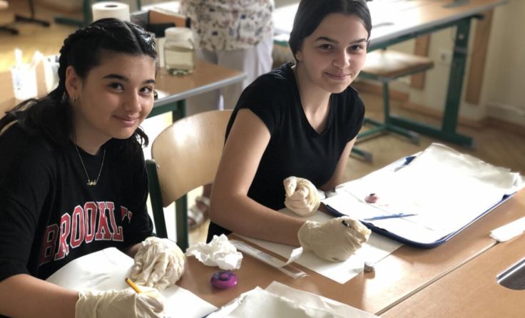 Die Schüler beim Sezieren. (Foto: digiTNMS-MMS Kirchdorf)