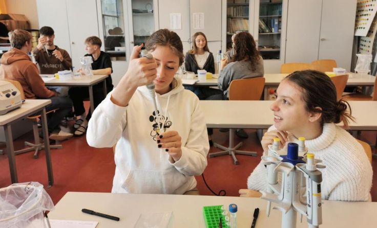 Die Schüler beschäftigten sich mit der Genanalyse. (Foto: Karin Kalab)