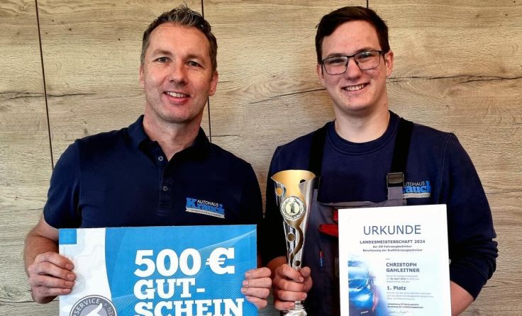 Andreas Krauck, Geschäftsinhaber vom Autohaus Krauck und Christoph Gahleitner (v.l.) (Foto: privat)
