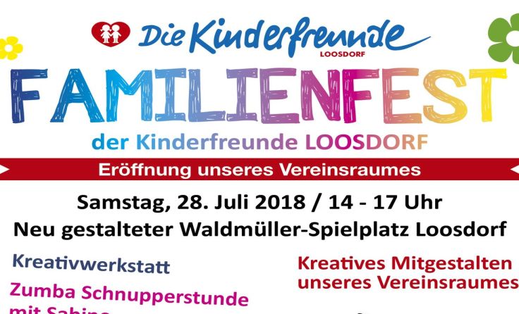 Einladung zum Familienfest 2018 der Kinderfreunde Loosdorf