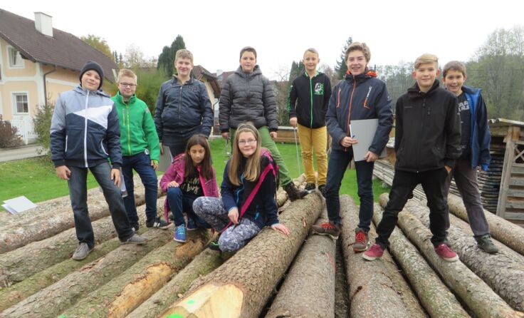Diese zehn Schüler planen und bauen eine Pausenhütte für ihre Schule. Foto: NMS 