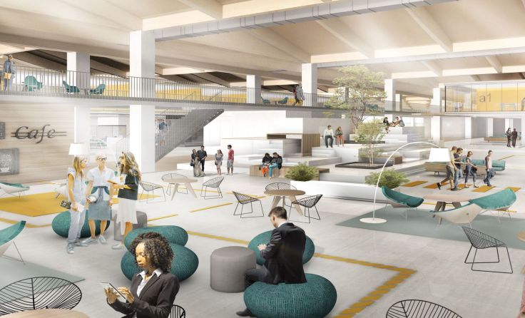 So ähnlich wird die Begegnungszone im neuen Innovationszentrum aussehen. Foto: Hofer