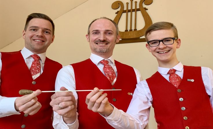 Johannes Stadlmayr, Christian Weixlbaumer und Matthias Achleitner (v.l.) als Dirigenten. Foto: TMK