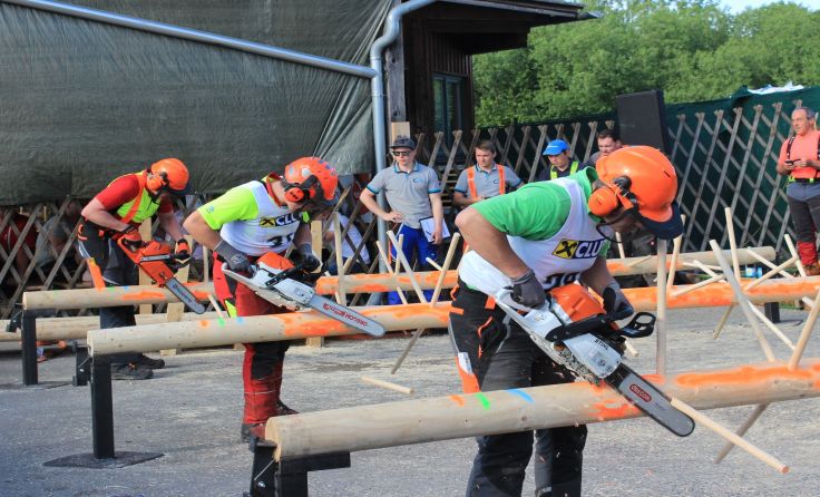 Entasten ist Teil des Forstbewerbes – gezeigt beim Jubiläumsfest in Pichl. Foto: LJ