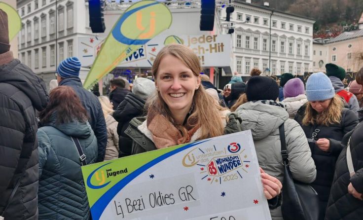 Ein Scheck aus dem Bezirk Grieskirchen wurde in Salzburg übergeben. (Foto: Landjugend)